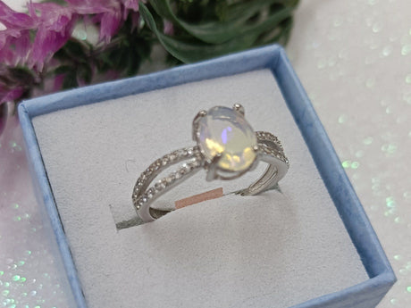 Anillo plata ópalo facetado 1