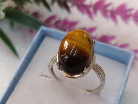 Anillo plata ojo de tigre 1