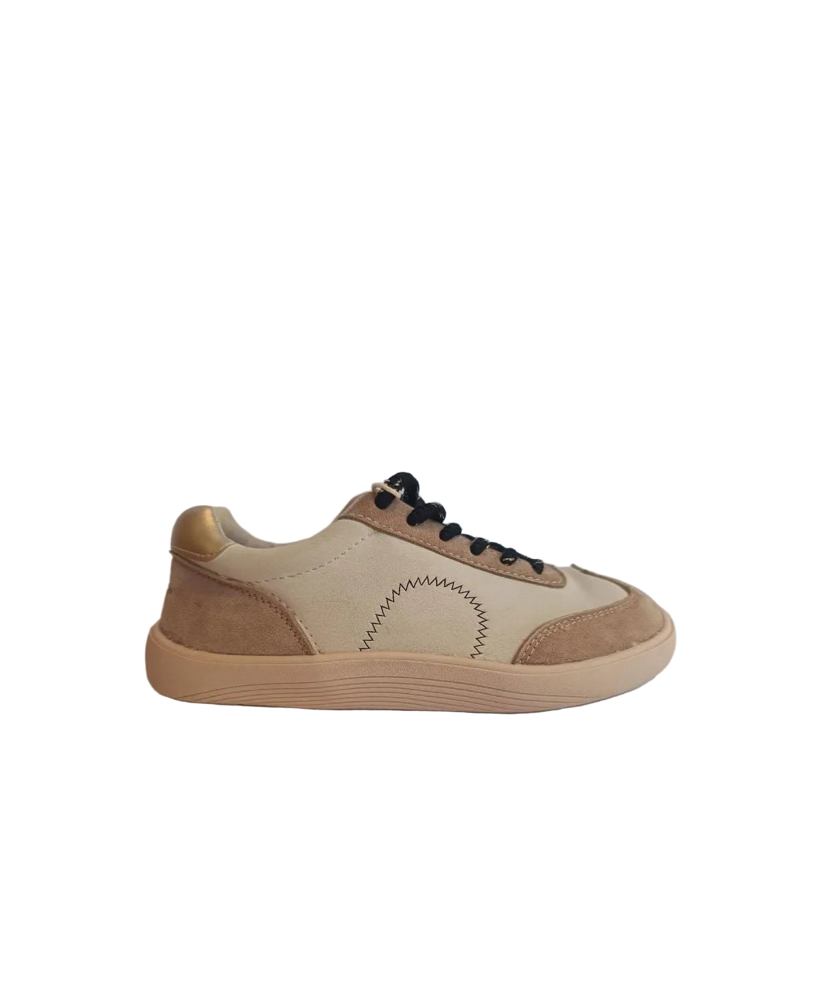 Zapatilla barefoot BB UP en color beige oro 1