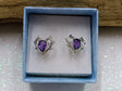 Pendientes corazón plata Amatista 1