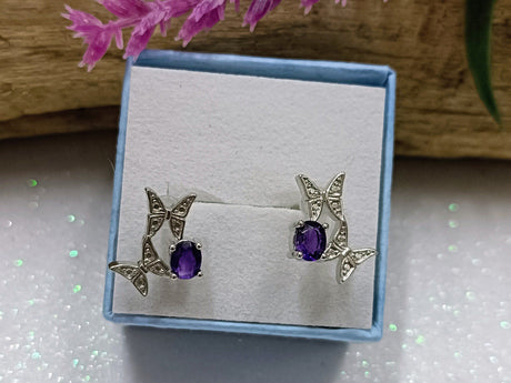 Pendientes mariposa amatista 1