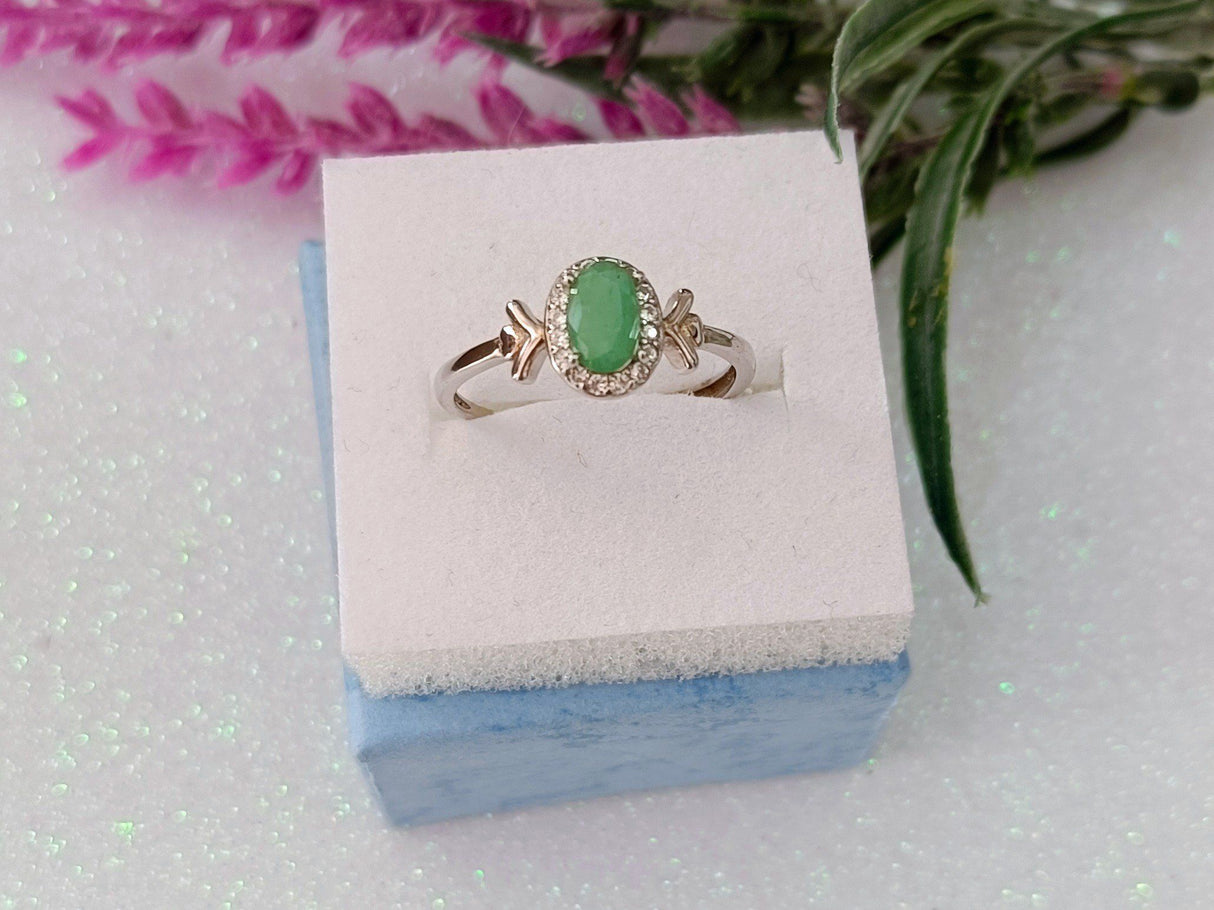 Anillo plata Esmeralda natural 1