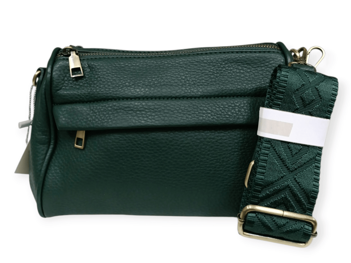 Bolso verde correa ancha 1