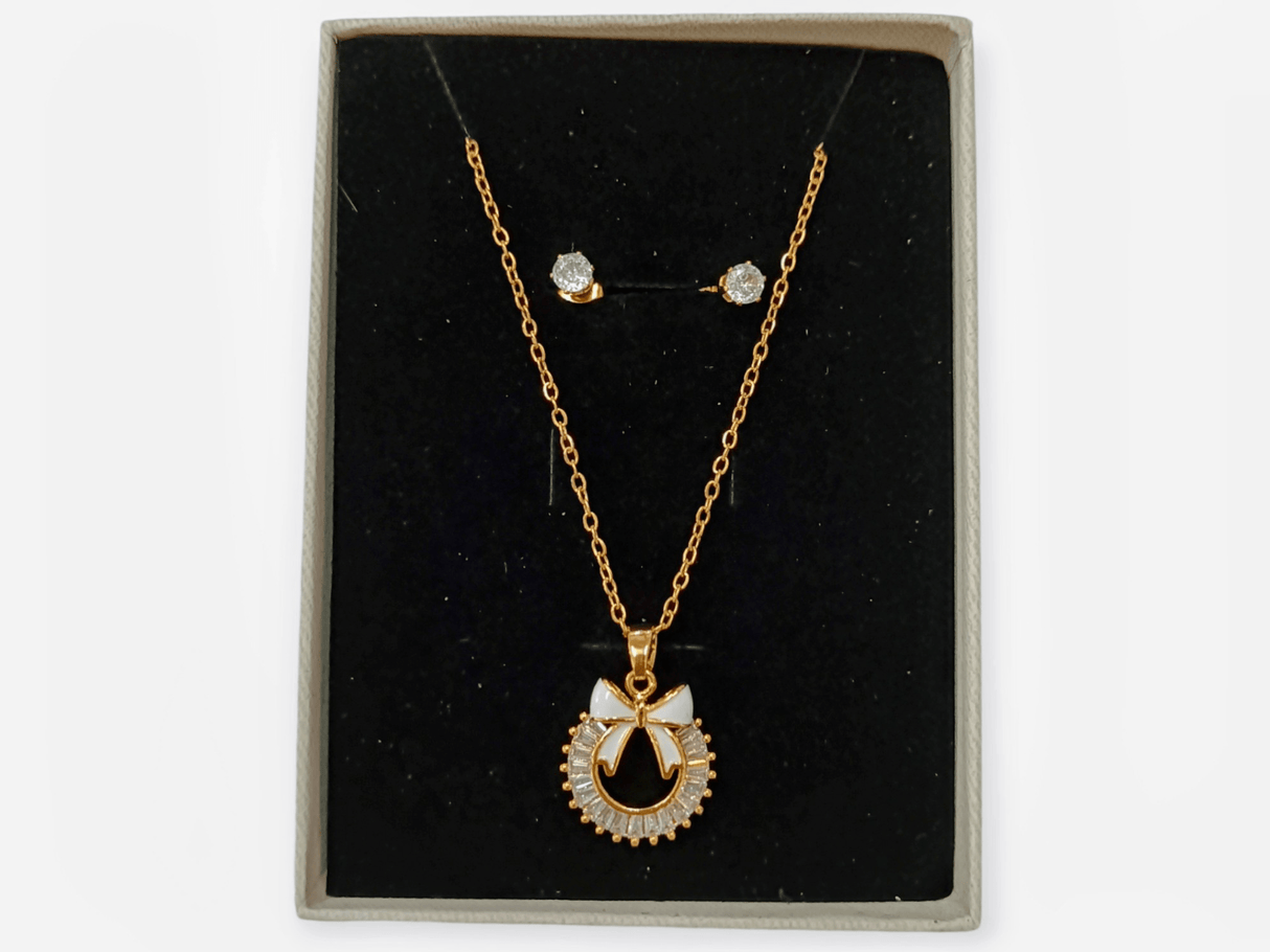 Conjunto acero esfera lazo circonita 1