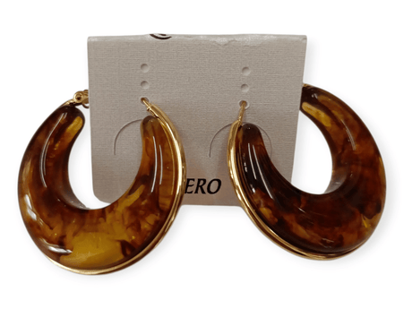 Pendientes aro acero marrón 1