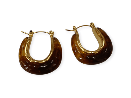Pendientes aro de acero marron 1