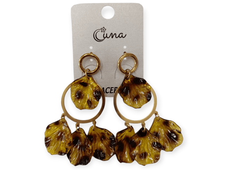 Pendientes largos acero animal print 1