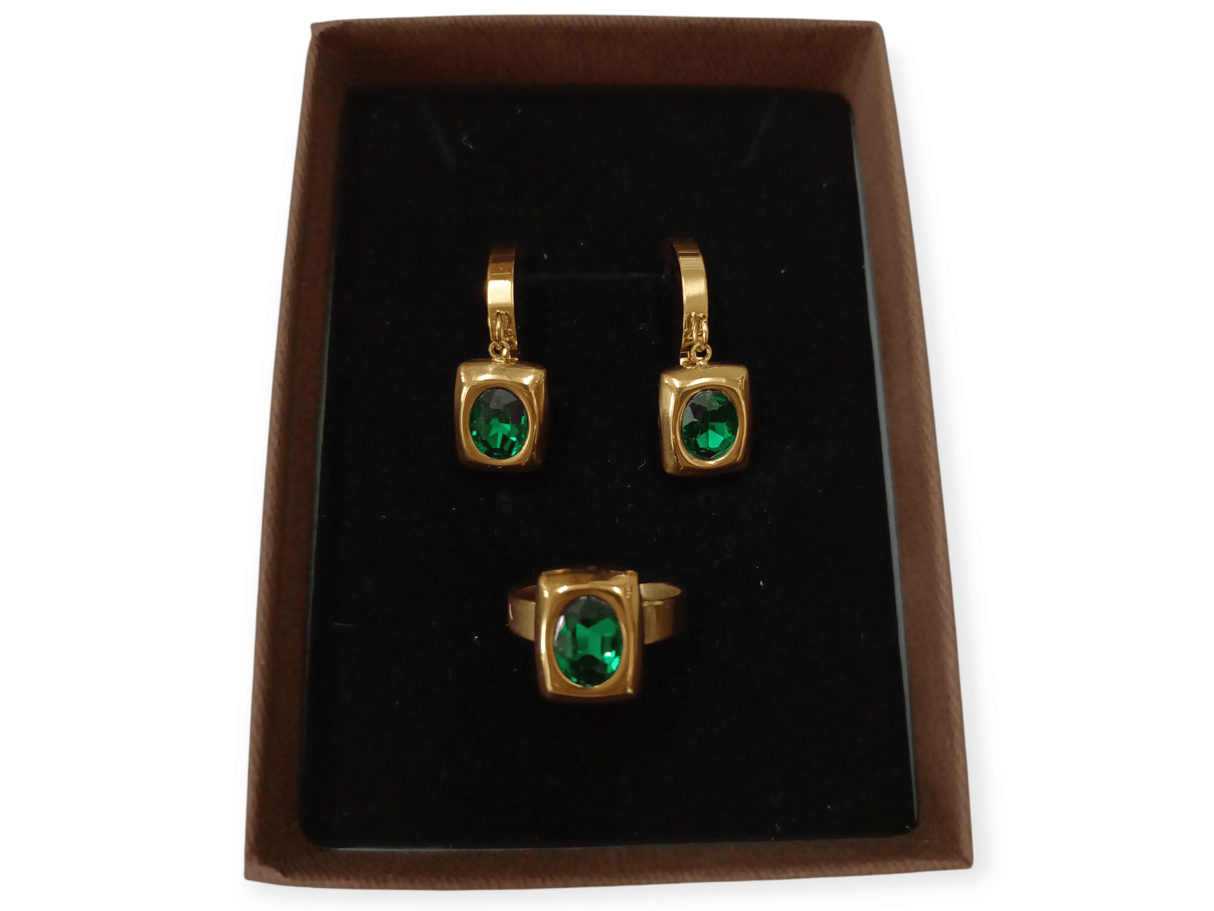 Conjunto acero diseño verde 1