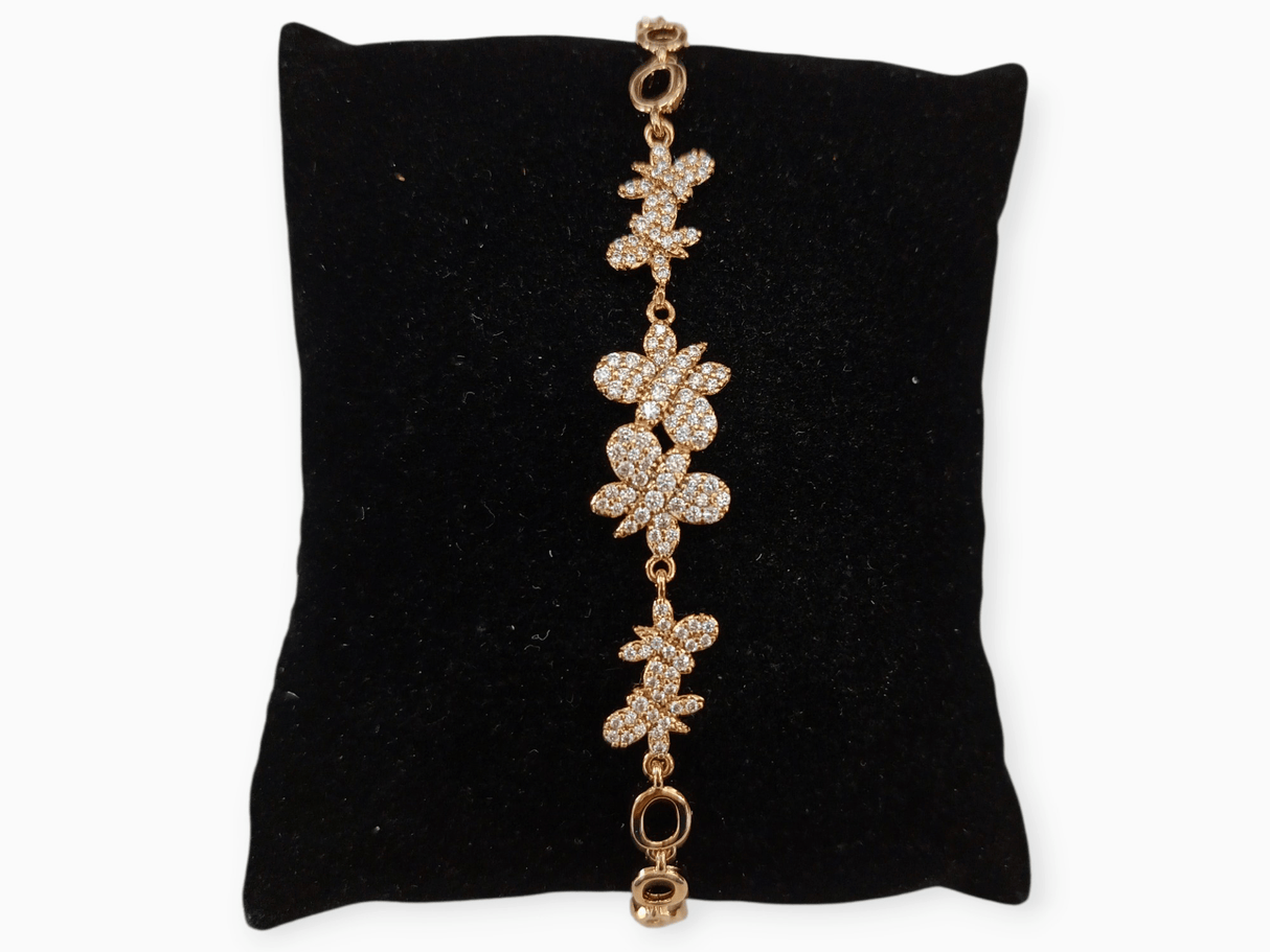 Pulsera mariposas con circonitas 1