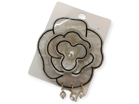 Broche flor con perlas 1