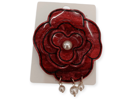 Broche flor con perlas 2