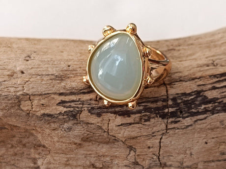 Anillo dorado turquesa medi 1