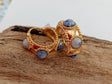 Pendientes de aro con piedra azul 1