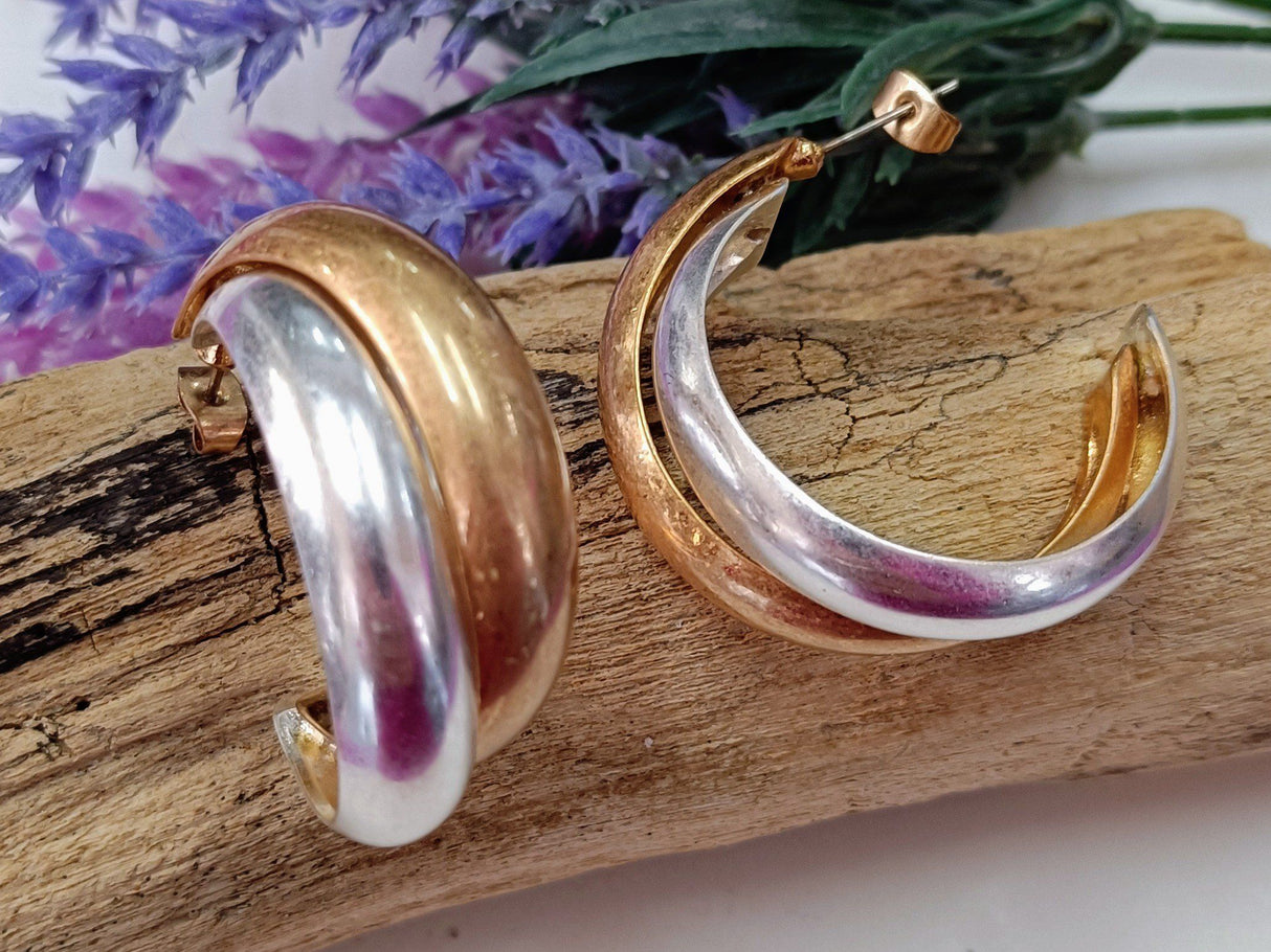 Pendientes de aro bicolor 1