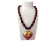 Collar corazón dorado Morado 1