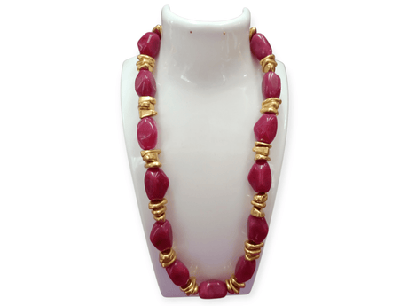 Collar Sofi rosado y dorado 1