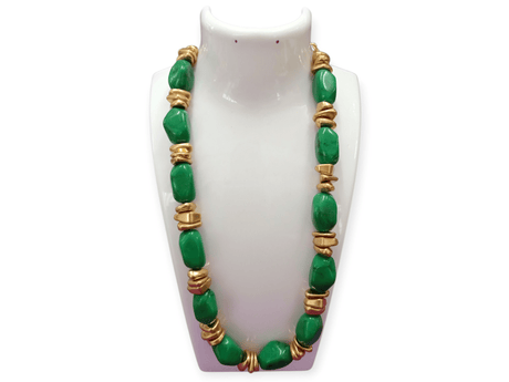 Collar Sofi verde y dorado 1