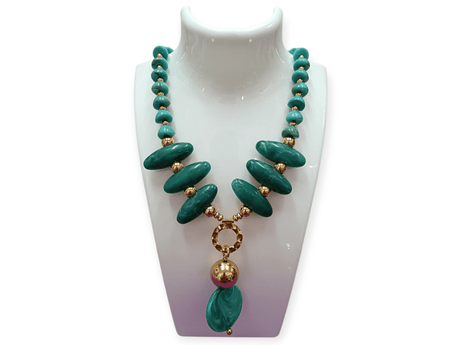 Collar Augusta turquesa y dorado 1