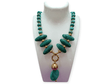 Collar Augusta turquesa y dorado 1