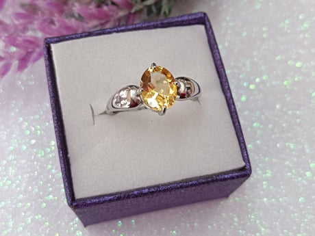 Anillo de plata citrino natural 1