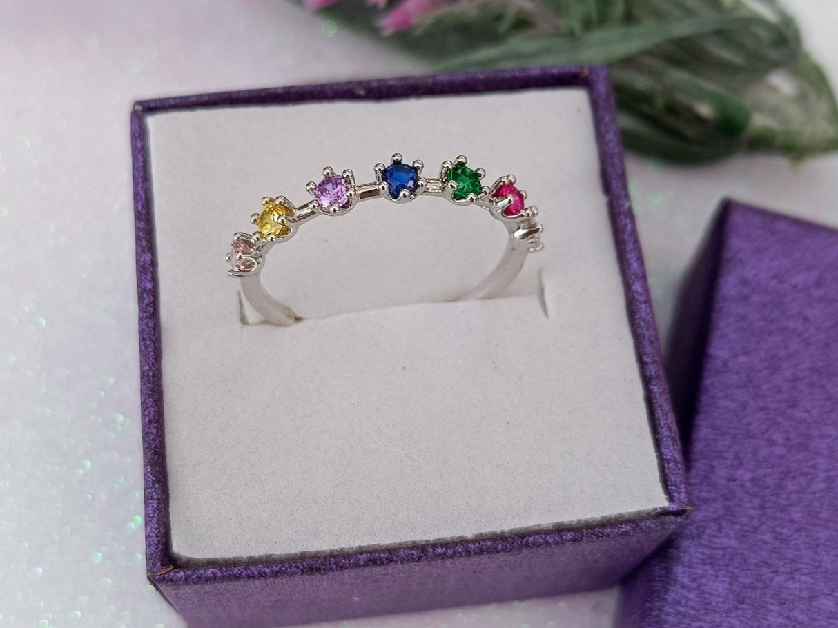Anillo circonitas de colores 18 1