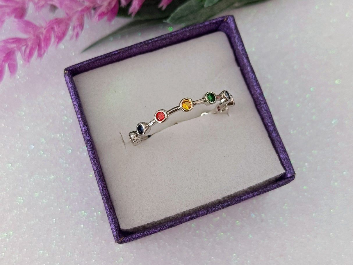 Anillo circonitas de colores 19 1