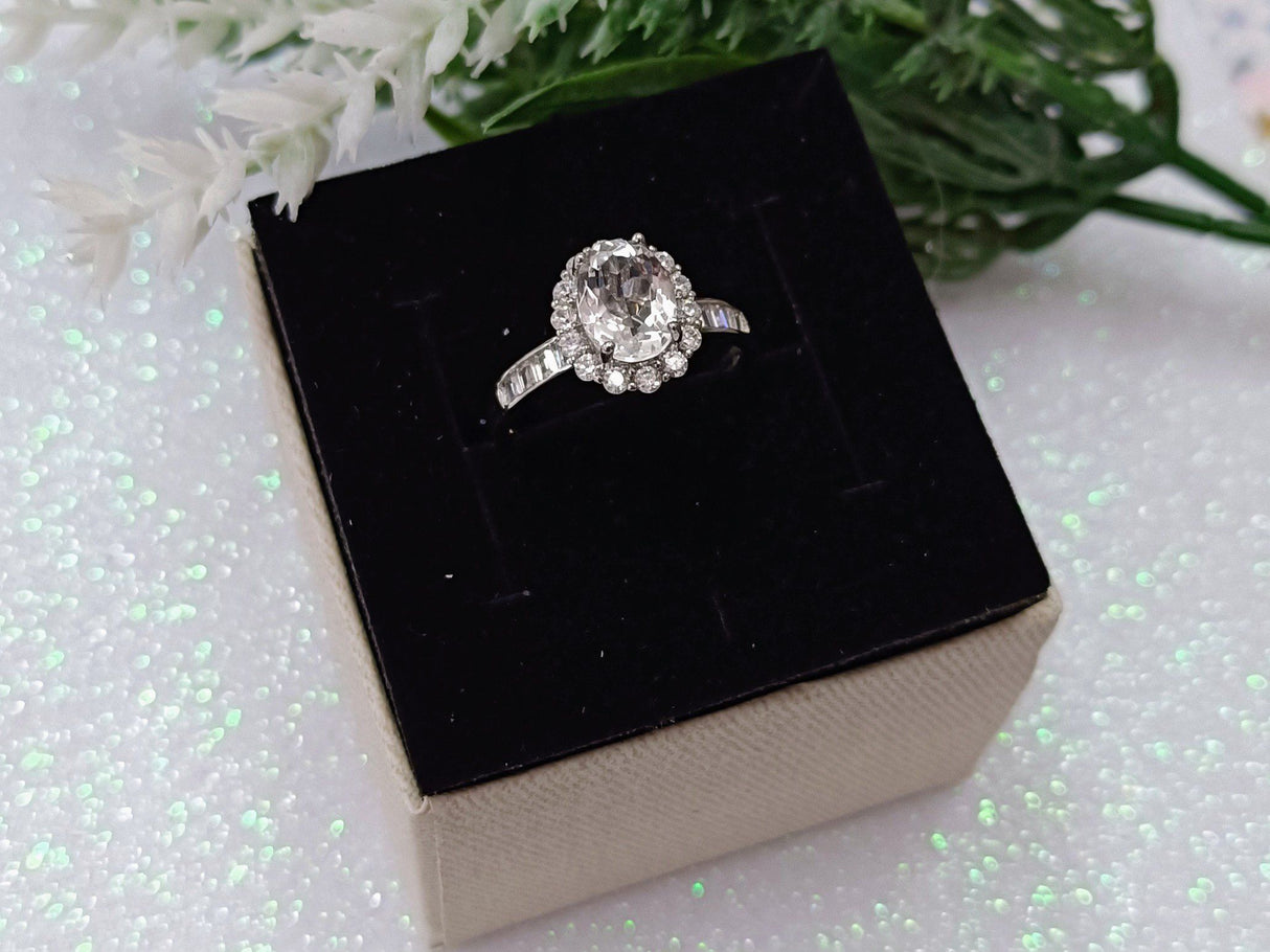 Anillo de plata cuarzo blanco 1