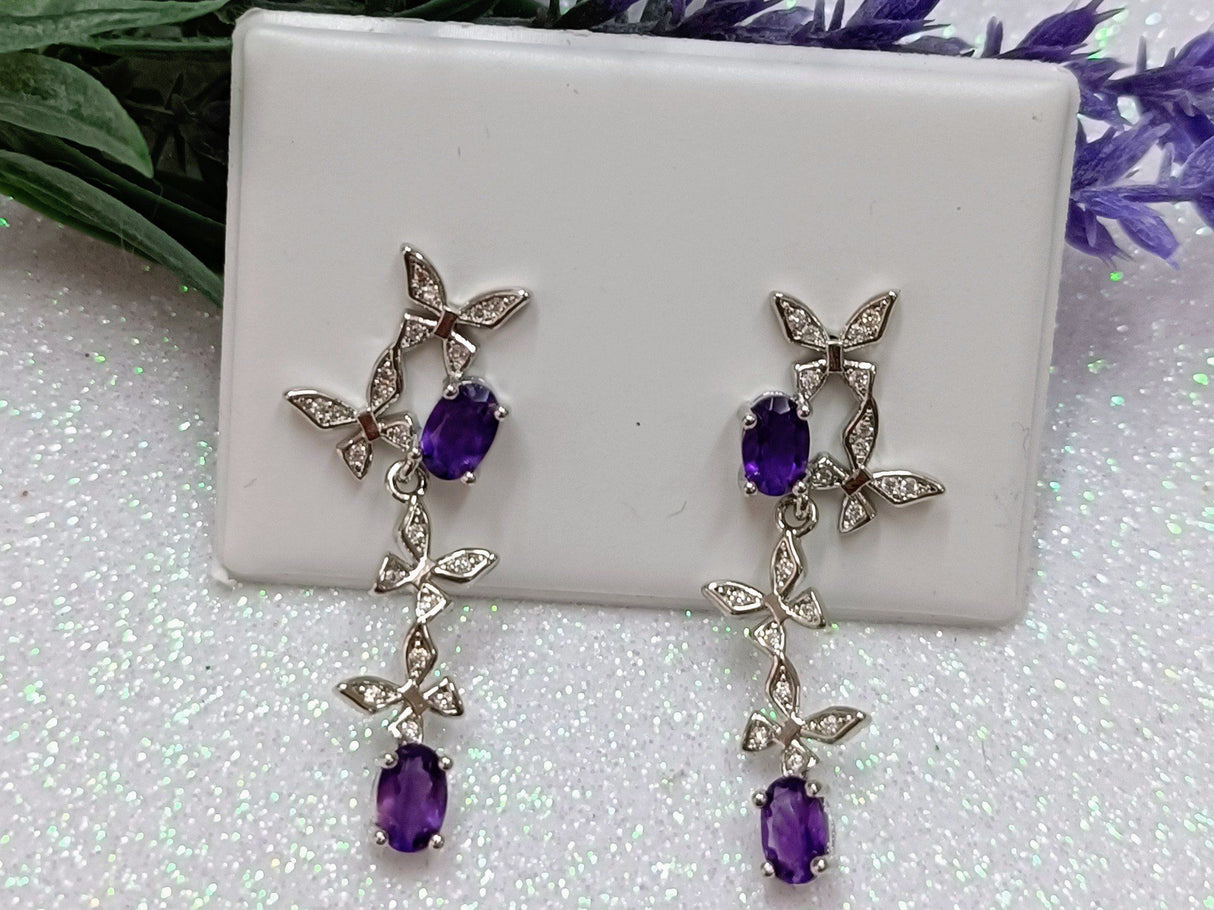 Pendientes mariposa amatista 1