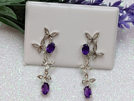 Pendientes mariposa amatista 1