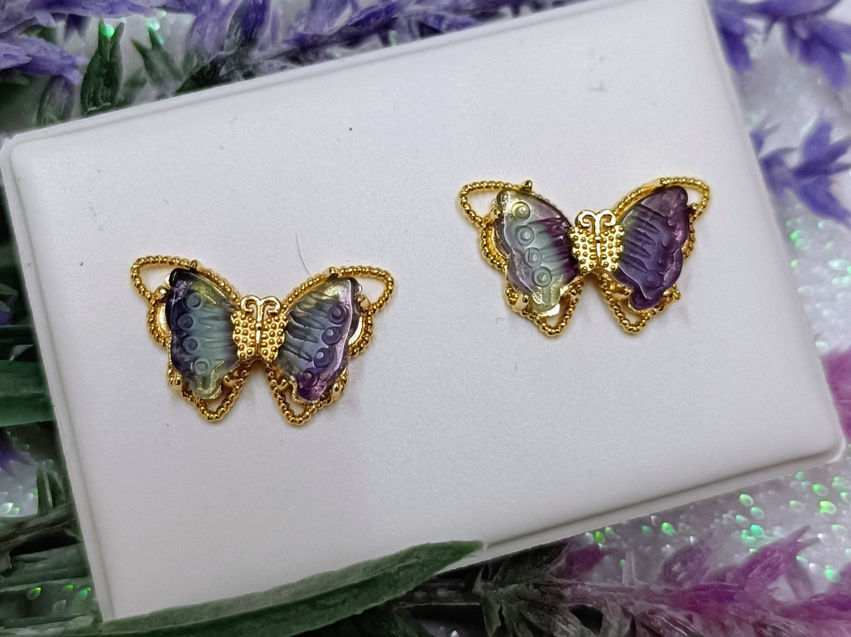 Pendientes de fluorita mariposa 1