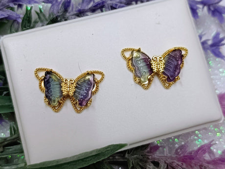 Pendientes de fluorita mariposa 1