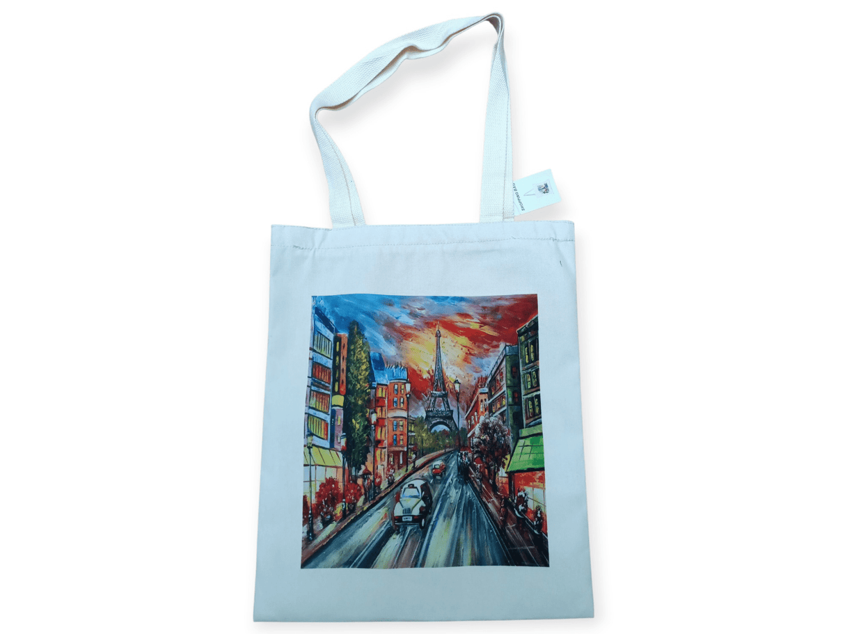 Bolsa de tela con asa Paris colorido 1
