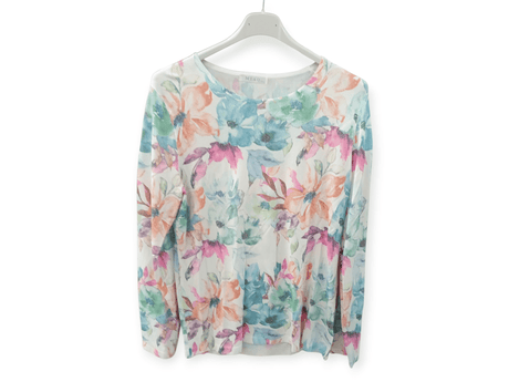 Jersey punto fino flores verdes y azules 3