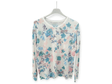 Chaqueta de punto fino flores azules 1
