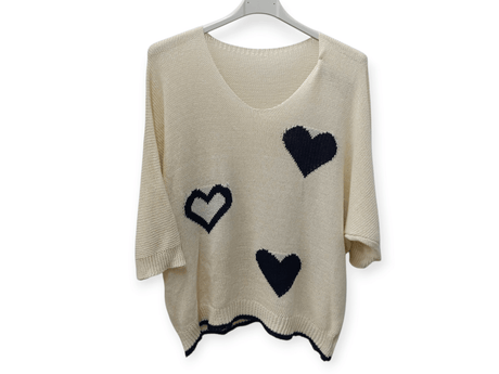 Jersey punto algodón con corazones 1