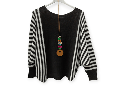 Jersey negro y blanco de rayas 1