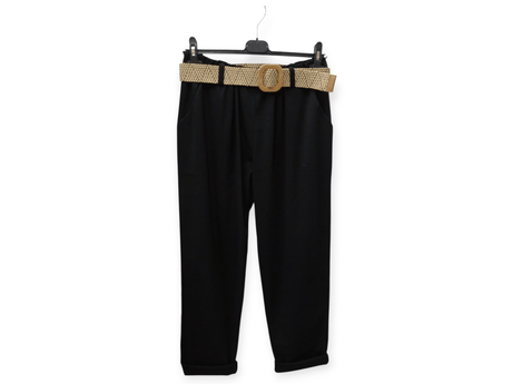 Pantalón con cinturón confort tejido elástico 1