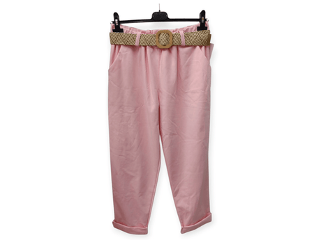 Pantalón con cinturón confort tejido elástico 4