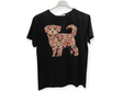 Camiseta negra perrito de flores 1