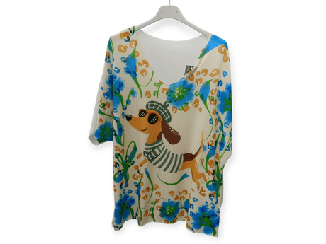 Camiseta perro salchicha con gafas 1
