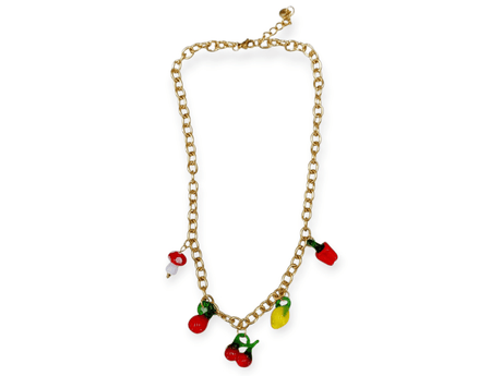 Collar acero cereza y limón 1