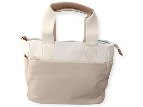 Bolso bicolor con asa y correa 2