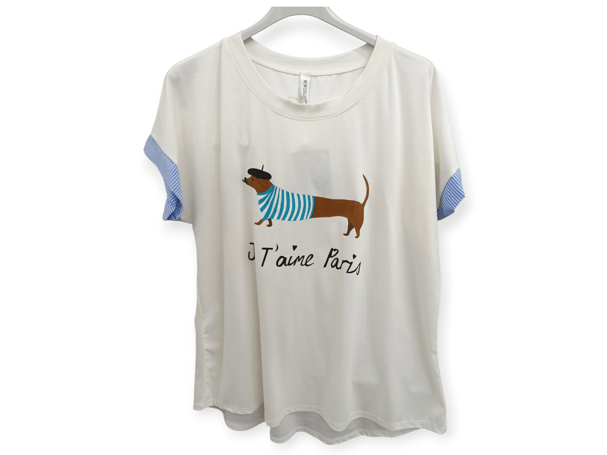 Camiseta perro salchicha parisino 1