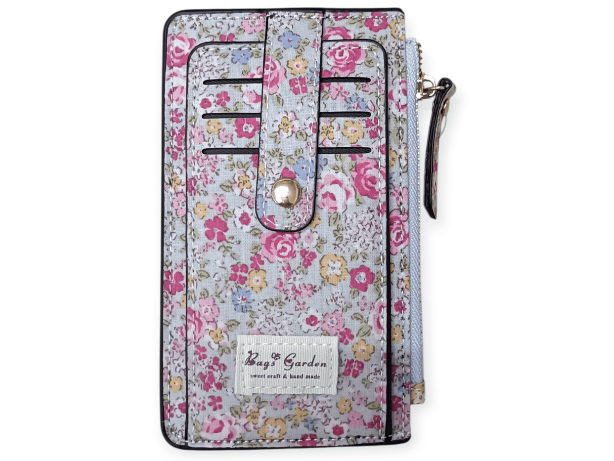 Monedero tarjetero estampado de flores 1