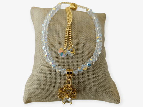 Pulsera circonio trébol de la suerte en acero 1