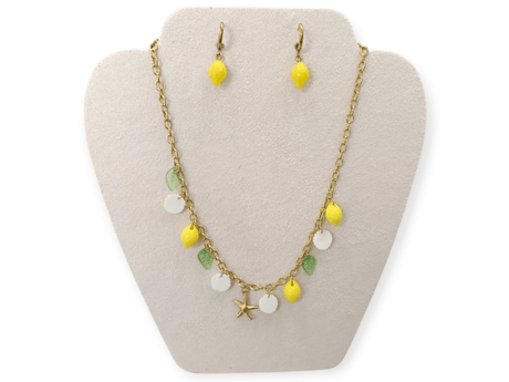 Conjunto Limones collar y pendientes acero 1