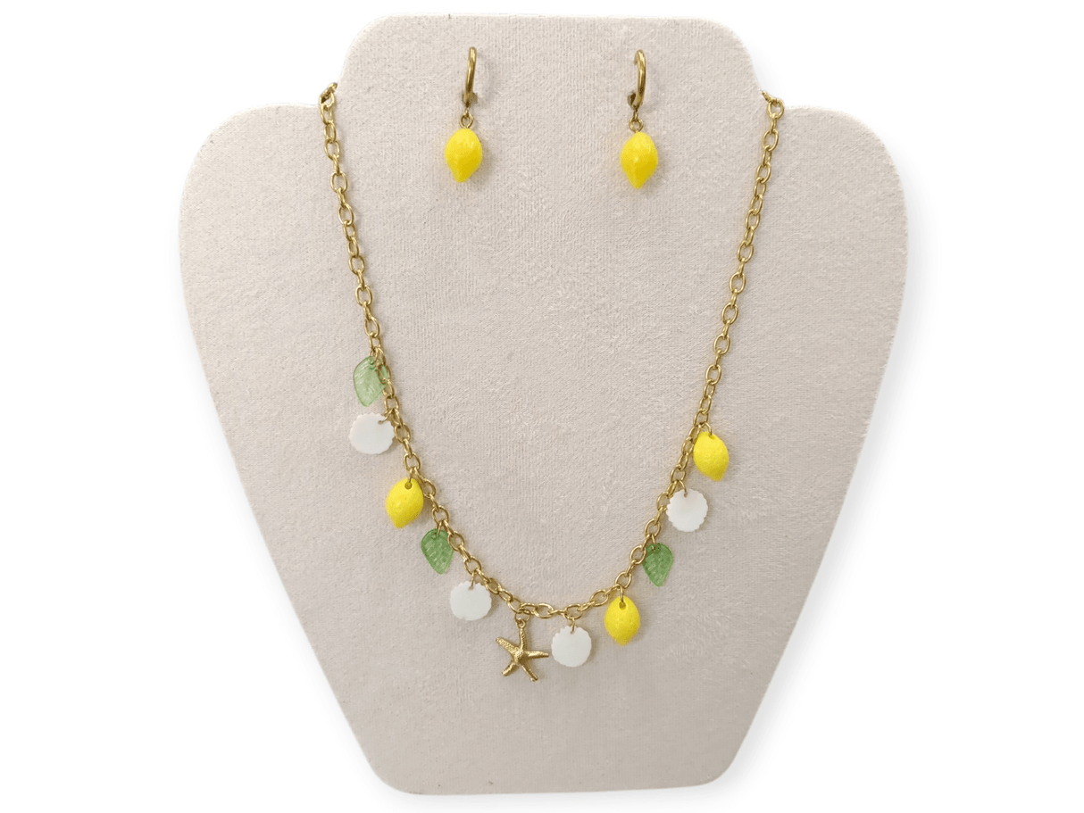 Conjunto Limones collar y pendientes acero 1