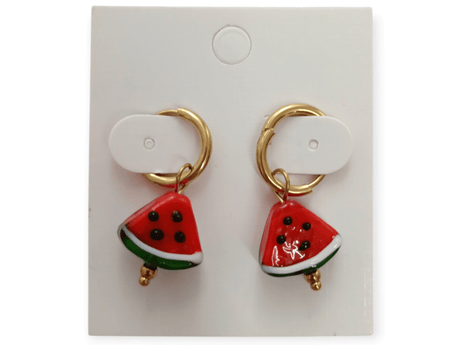 Pendientes colgantes sandia aro acero 1