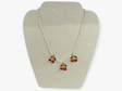 Collar perlitas con cerezas colgantes acero 1