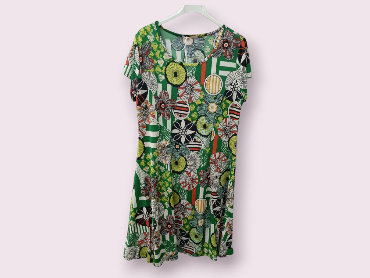 Vestido estampado verde inspiración desigual 1